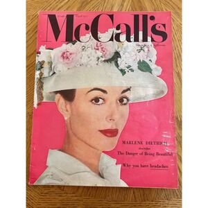 Vintage McCalls Magazine March 1957 Marlene Dietrich Pepsi Kelvinator Ads